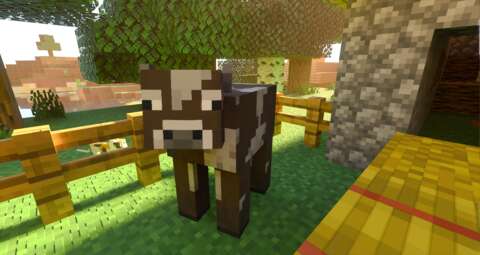 Cow in the game minecraft